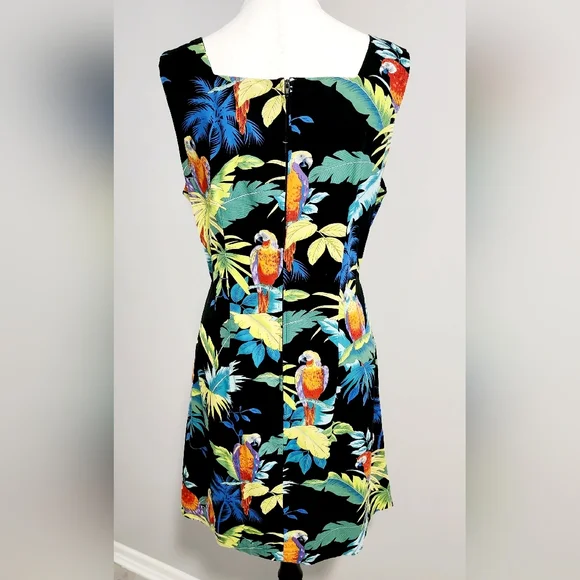 SHANNON MARIE Vintage Women Short Dress Size L Black Sleeveless Square Neck Zip - Picture 4 of 6